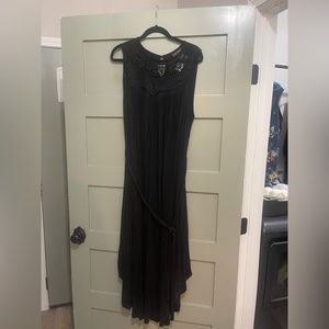 Lane Bryant black dress with lace neck